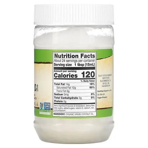 Замінник харчування Now Real Food Organic Virgin Coconut Cooking Oil 355 мл - фото 2