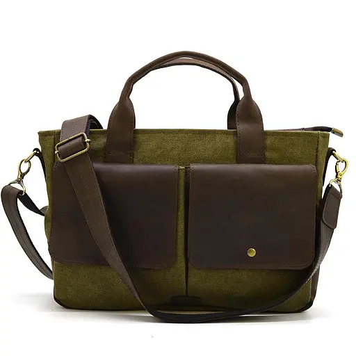 Чоловіча шкіряна сумка TARWA 36х27х10 см sum0026083 - фото 3