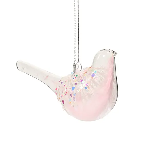 Елочное украшение "Стеклянная птичка с блестками" 12,3*4,8*6,5 см, YQ1458476 - фото 2