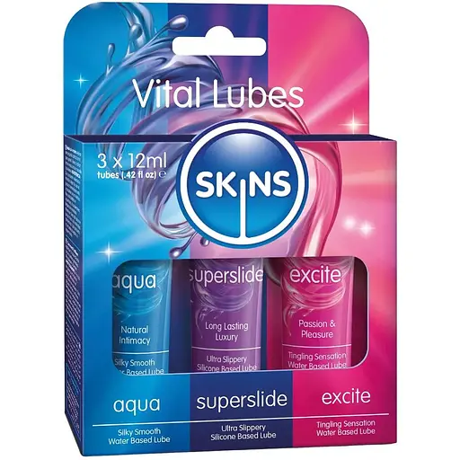 Набір лубрикантів Skins Sampler Tubes Vital 36 мл (3 шт. x 12 мл) - фото 3
