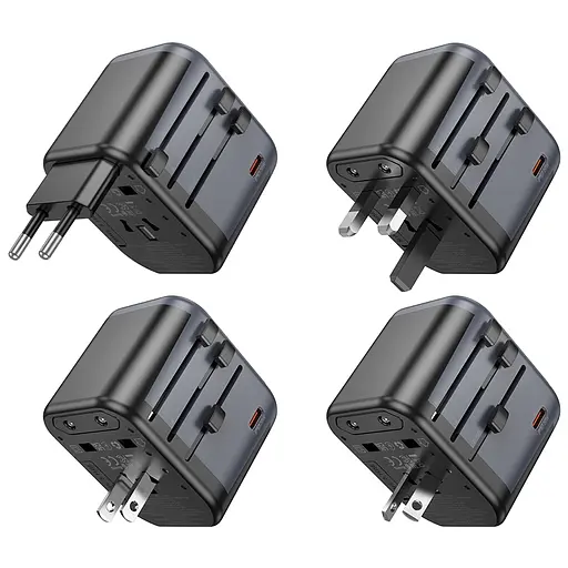 Сетевой зарядное устройство BOROFONE BAC13 Leader 3-port PD20W(1C2A) универсальный переходник Black - фото 7