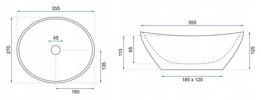 Умивальник Rea Sofia Mini white gold накладний REA-U6334, Золотий - фото 5
