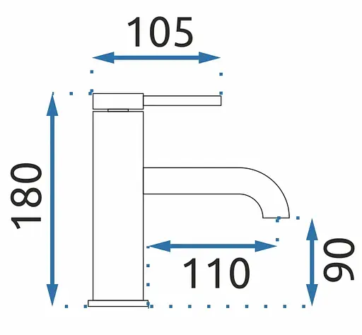 Смеситель для умывальника Rea Spot низкий black REA-B2012 Черный матовый - фото 7