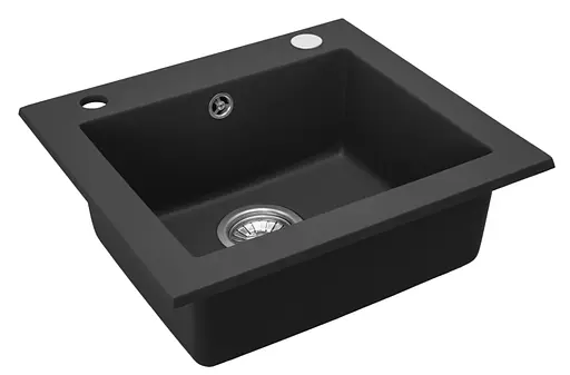 Кухонна мийка гранітна Rea West black ZLE-00120, Чорний - фото 1