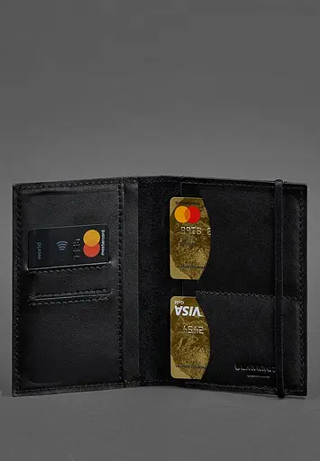 Кожаная обложка для паспорта 2.0 черная - фото 5