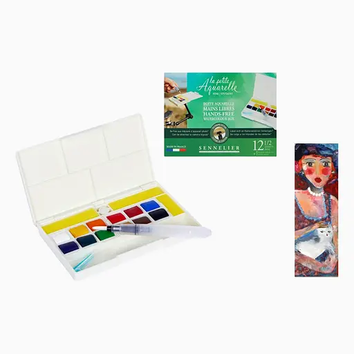 Набір акварельних фарб Sennelier Hands Free, 12 кольорів, кювета, пластиковий пенал + 1 чарівна рука - фото 4