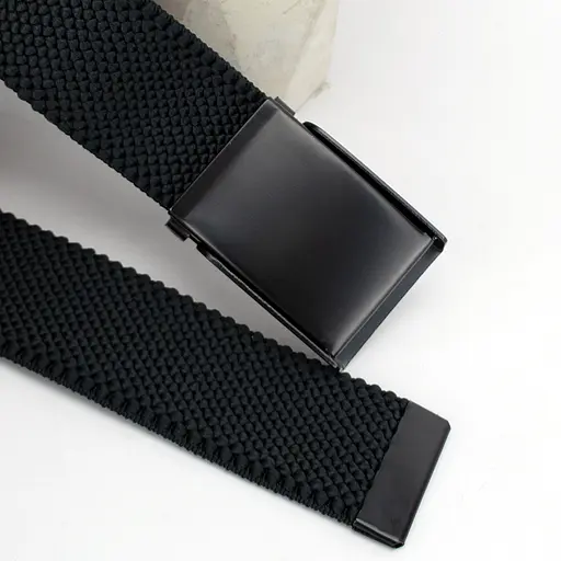 Ремінь-гумка чоловічий на затиску PS-40023 (115 см) чорний плетений - фото 3