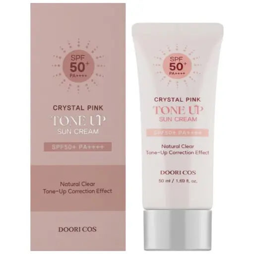 Крем тонуючий сонцезахисний Doori Cos Crystal Pink Tone Up Sun Cream SPF 50+ PA++ 50 мл - фото 2
