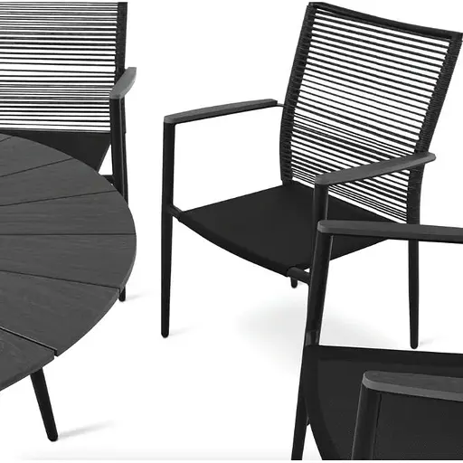 Комплект садовой мебели Di Volio Arona 6+1 черный/серый - фото 8