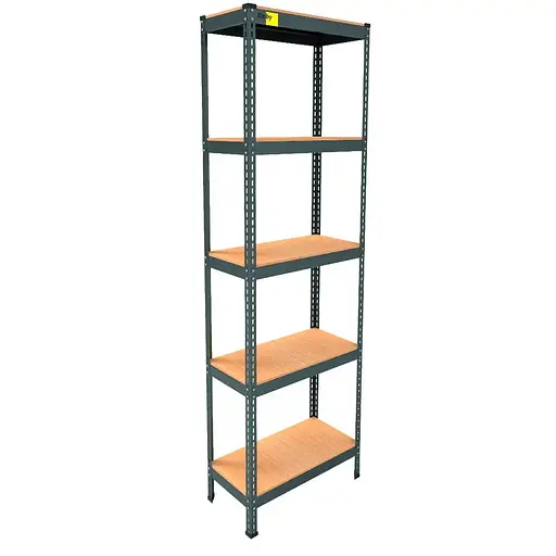 Металевий стелаж Emby Light Series (розмір 2100х600x300мм) 5 полиць ДСП до 100кг Чорний - фото 3