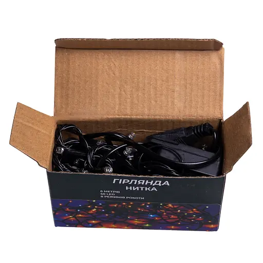 Новорічна кімнатна гірлянда нитка GarlandoPro 6 м 50 LED чорний дріт Білий W50LED6MBW - фото 4