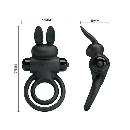Виброкольцо Pretty Love Vibro Penis Ring Bunny III 9.7 см черный - фото 7