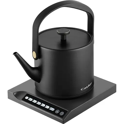 Catler Електрочайник 0.6л, Strix, заварник, нерж. сталь, підтримка температури, сенс. керув., чорний