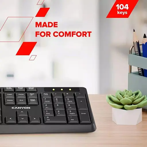 Клавіатура Canyon KB-W01 Wireless Black (CNE-CKEYW01) - фото 7