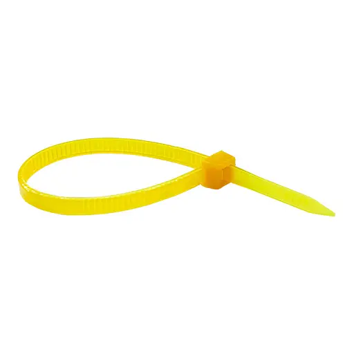Кабельна стяжка (хомут) 400*5 жовта (внутр. уп. 100шт) ТМ СПЕКТР LUX - фото 1