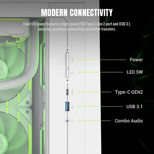 Корпус GameMax CLAW 360 WH RGB White (Claw 360 WH) - фото 12