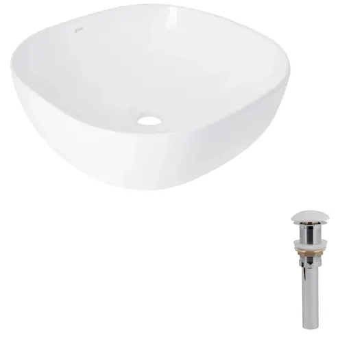 Раковина накладна Qtap Kolibri 425x425x140 White з донним клапаном QT1011K396WN48468 - фото 2