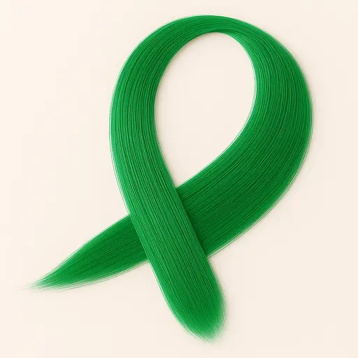 Прядь прямых термостойких волос на заколке 60 см Зеленый