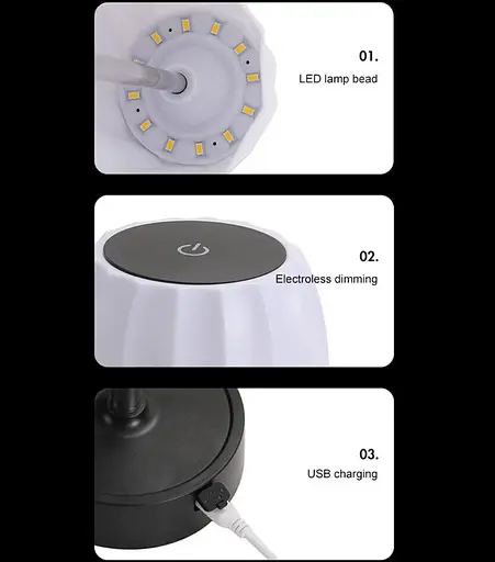 Бездротова настільна лампа сенсорна ZJ329а з регулюванням яскравості - фото 5