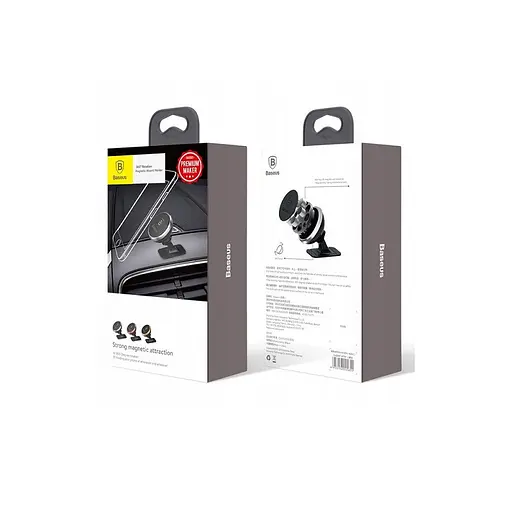 Автодержатель для телефона Baseus 360° Adjustable Magnetic Phone Mount Серебристый - фото 2