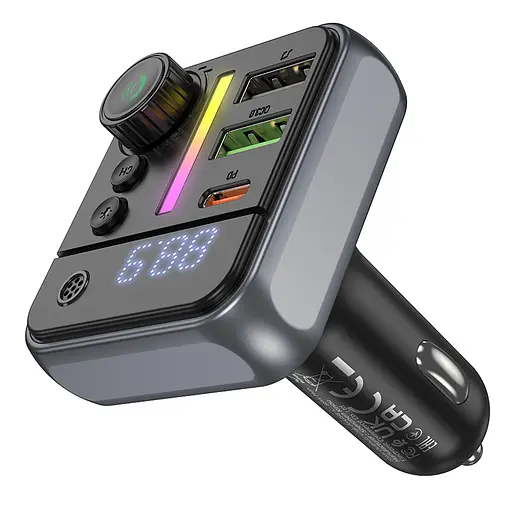 АЗП з FM-модулятором BOROFONE BC50 Ascenso PD20W+QC3.0 car BT FM transmitter Black - фото 6
