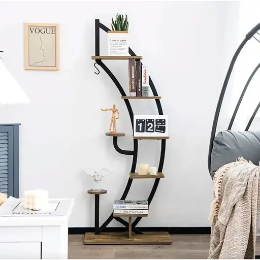 Стеллаж для цветов Costway Ruta в форме полумесяца коричневый - фото 4