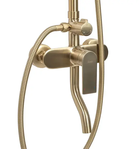 Душова система Rea Verso Brushed Gold з виливом REA-P9146, Золотий - фото 5