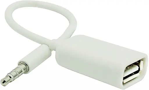 Перехідник аудіо USB для iPod Shuffle Jack 3.5mm M 4 pin -> USB AF, білий - фото 3