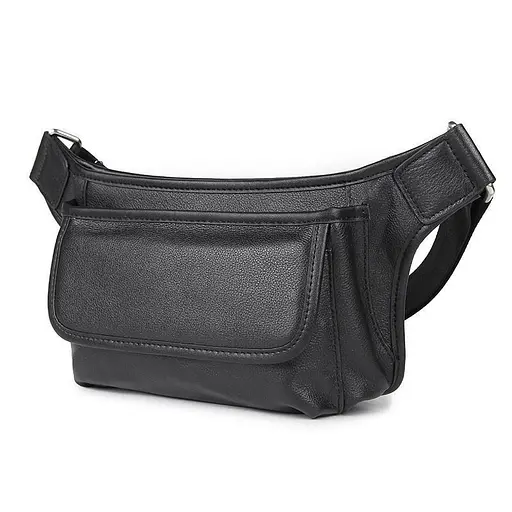 Чоловіча шкіряна сумка на пояс John McDee 24.5х14х6 см sum0025998 - фото 1