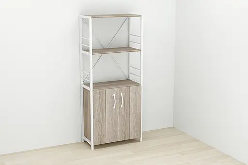 Етажерка 3/60 Ferrum-decor Серії Конект із тумбою 144x60x28 Білий ДСП Сонома Трюфель (FRD-104453) - фото 2