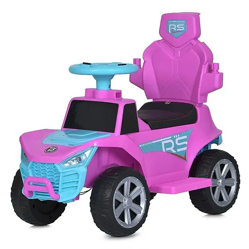 Детская каталка-толокар Bambi Racer 2 в 1 с музыкой и светом, розовая с голубым - фото 2