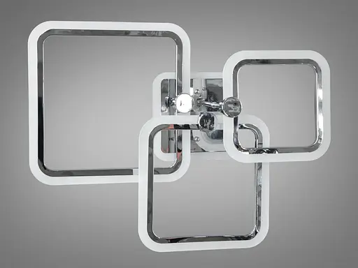 Світлодіодна люстра під стелю з пультом, димером, підсвіткою,65W, хром - фото 4