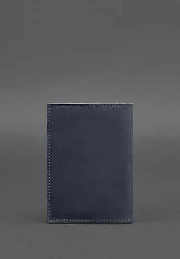 Кожаная обложка для паспорта и военного билета 1.2 синяя Crazy Horse - фото 5