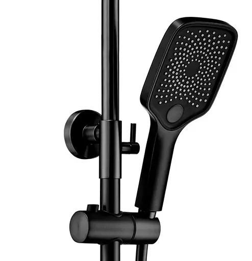 Душовя система Rea Rob з термостатом та виливом black REA-P6627, Чорний - фото 4