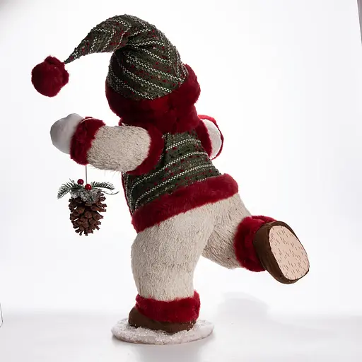 Новорічна фігурка Сніговик з шишкою 40×33×74 (см) новорічний декор Yiwu CR-4-13 - фото 3