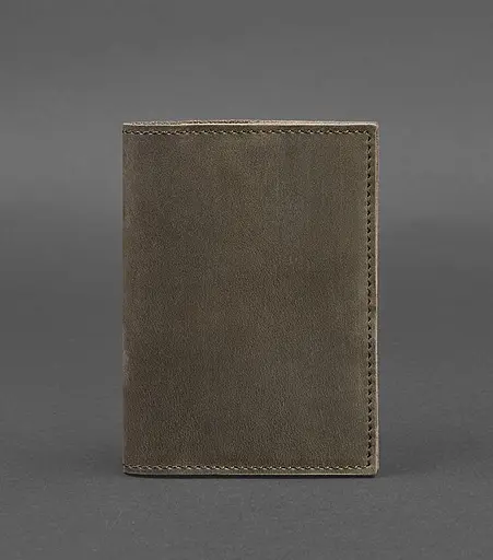 Кожаная обложка для паспорта и военного билета 1.2 темно-коричневая - фото 1