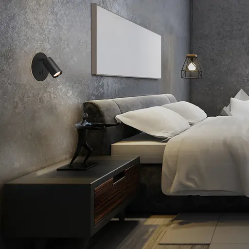 Світильник Videx під лампу GU10 настінний з підсвіткою та кнопкою чорний (VL-SPF24E-B) - фото 3