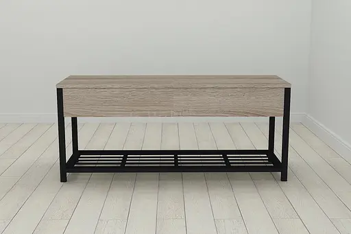 Банкетка з ящиком Ferrum-decor Дрейк 1 550x1000x400 метал Чорний ДСП Сонома Трюфель 16 мм (FRD-103049) - фото 4