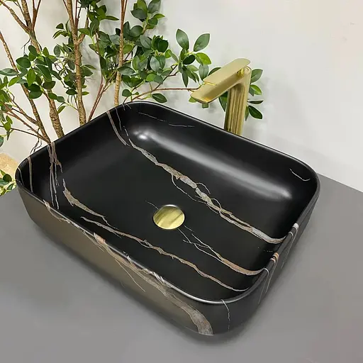 Умивальник VBI Palermo black stone matt накладний VBI-012306, Чорний матовий - фото 1