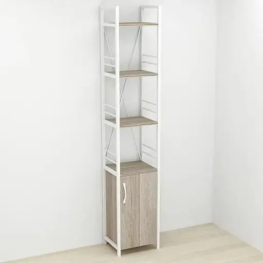 Этажерка 4/34 Ferrum-decor Серии Конект с тумбой 179x34x28 Белый ДСП Сонома Трюфель (FRD-104474)