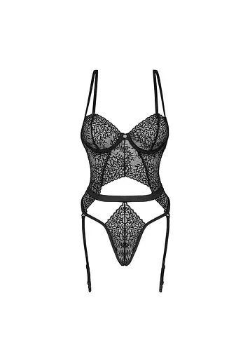 Боди Obsessive Yaskana XS/S черный - фото 6