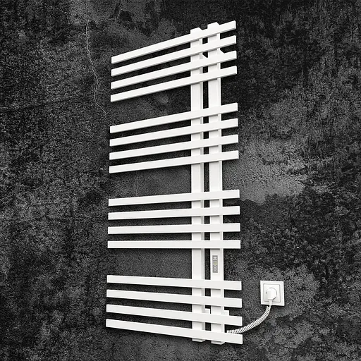 Электрический полотенцесушитель Kosser Браш 1200x600 ER тайм. белый ДБ03ERW, Белый матовый, Правое - фото 1