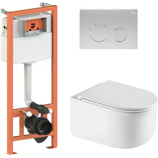 Набір Q-tap Nest 4 в 1 підвісний унітаз Taurus Ultra Quiet 490x360x380 + комплект інсталяції QT2433084EUQW46148 - фото 1