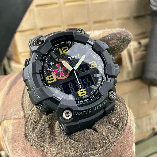 Наручний годинник чоловічий 002BKSU ЗСУ Чорні + Коробка. Patriot acs0031072 - фото 5