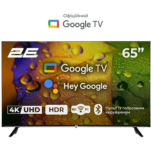 2E Телевізор 65" LED 4K 60Hz Smart Google TV Black