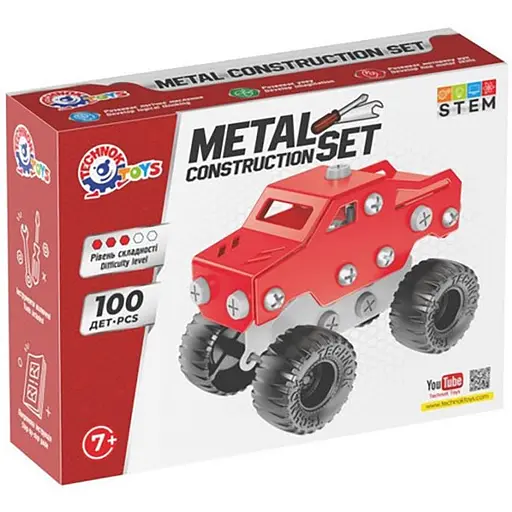 Детский металлический конструктор ТехноК 1317TXK 100 деталей - фото 1