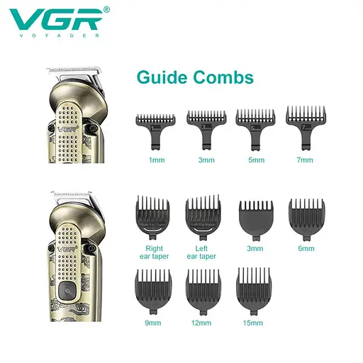 Професійна стрижка VGR V-103 8 в 1 акумуляторна триммер універсальний 5 Вт Бронза - фото 4
