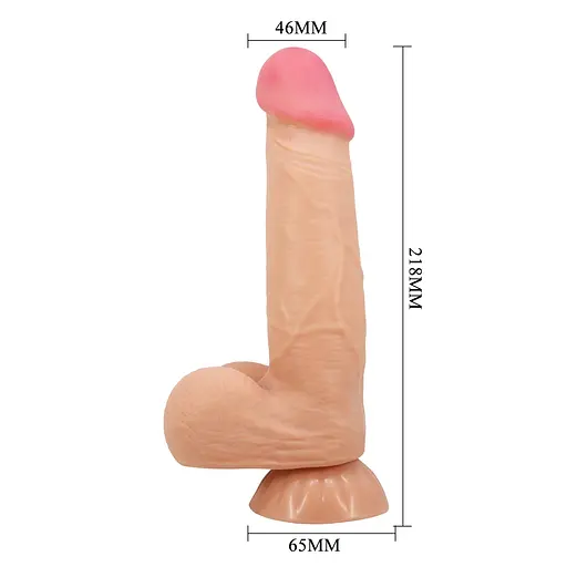 Вібратор Baile Sliding Skin Sadik 8.5'' 21.8 см тілесний - фото 10