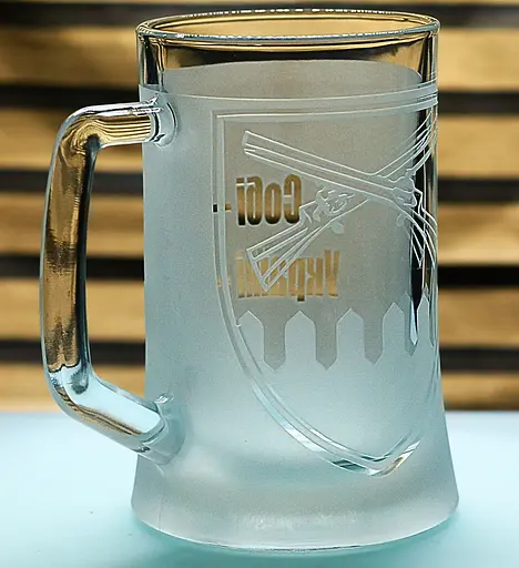 Подарунковий пивний kелих з гравіюванням 660 мл напису лого Шеврон 92 Окремої механізованої бригади - фото 2