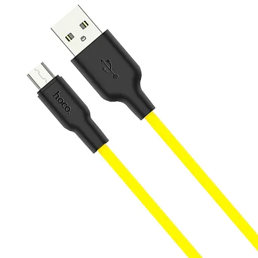 Дата кабель Hoco X21 Plus Silicone MicroUSB Cable (1m) Black / Yellow - фото 4